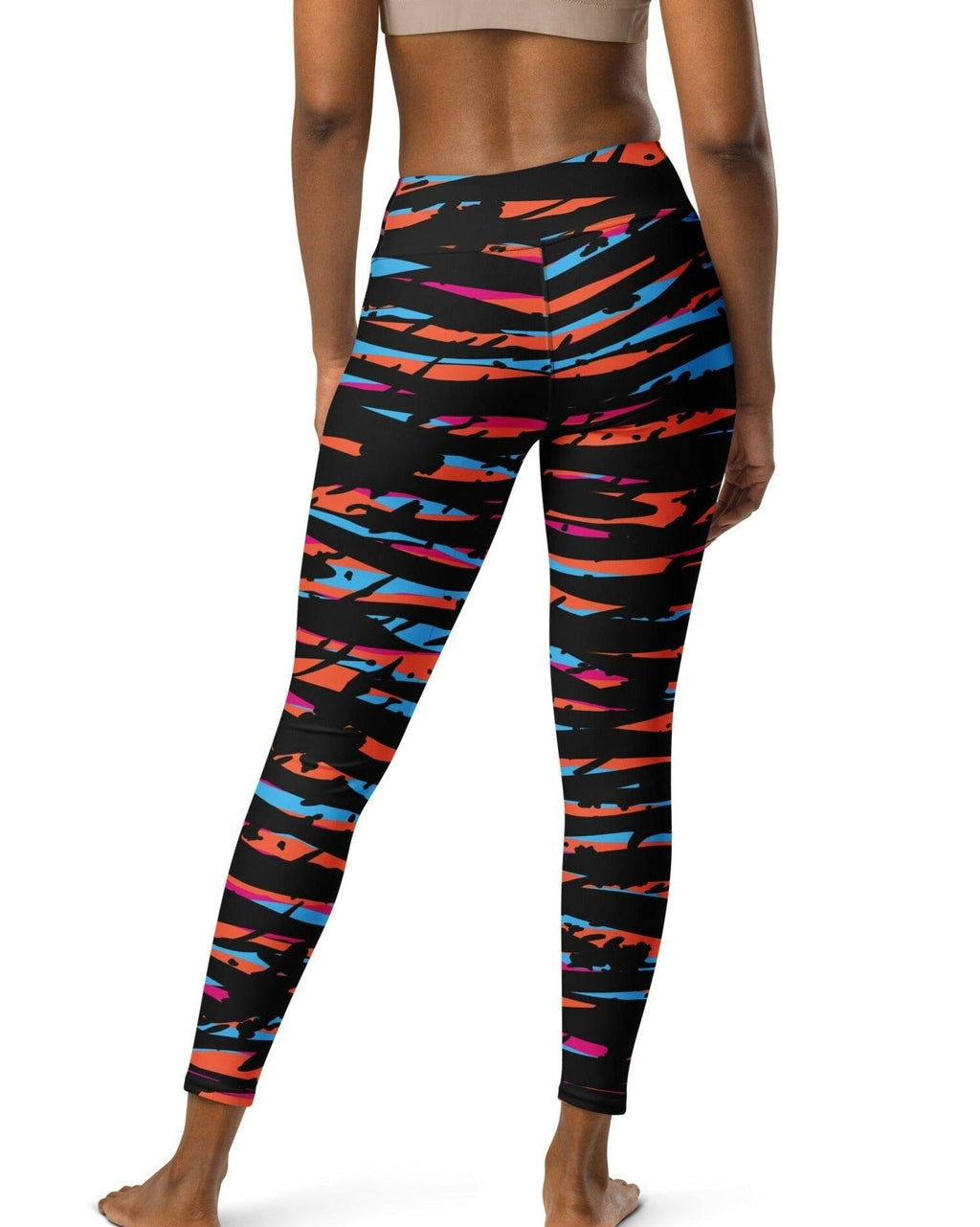 All-over-print Leggings Black and Neon | peace-lover