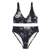 Black Floral high-waisted bikini | peace-lover