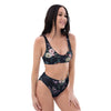 Black Floral high-waisted bikini | peace-lover