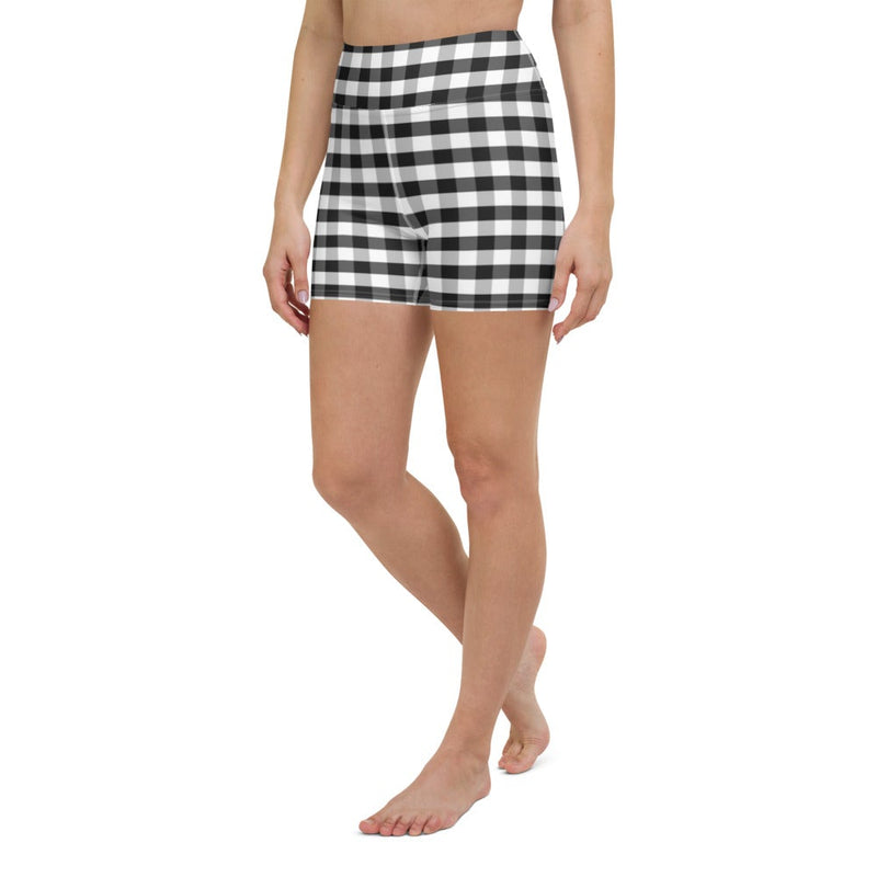 Black Gingham Short Shorts