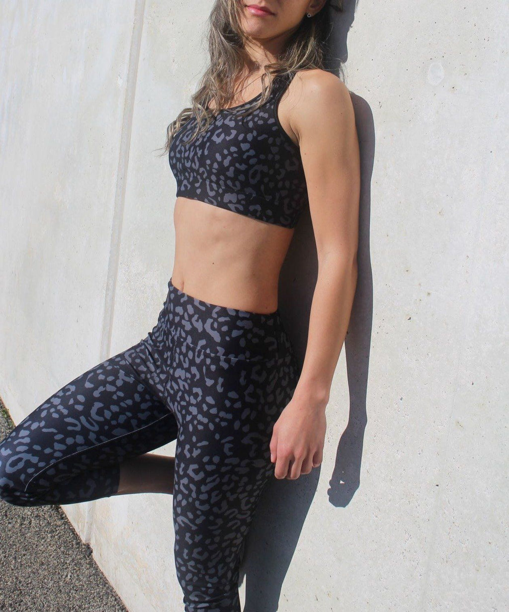 Black Leopard Capri Leggings