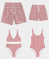Matching family swimsuits checkered red gingham - available separately | peace-lover