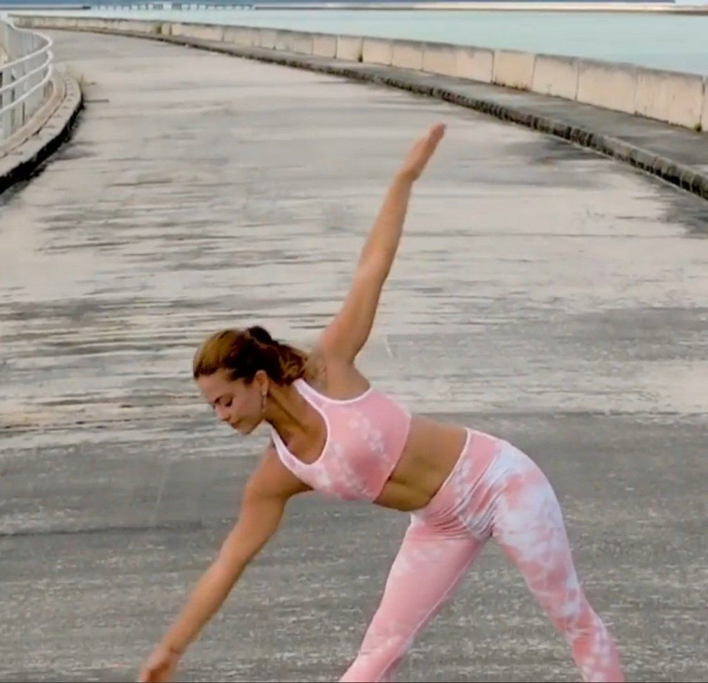 Salmon leggings high waist tie dye - 6