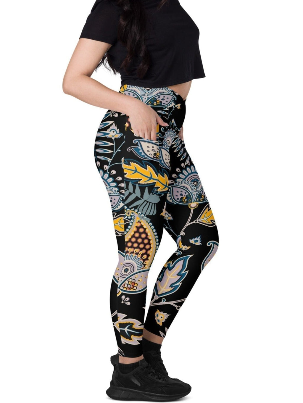 Tribal Black Leggings Paisley pattern | peace-lover
